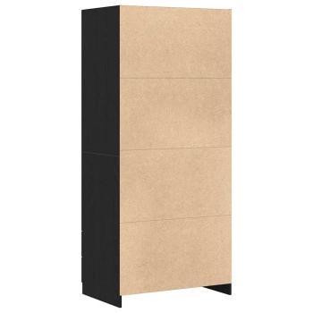 Kleiderschrank Schwarz Eiche 80x52x180 cm Ingenieurholz