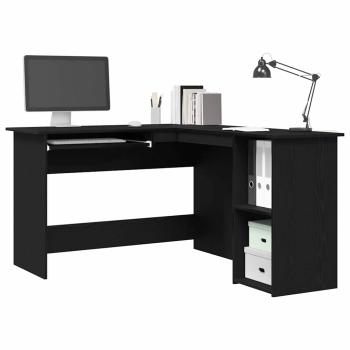Schreibtisch Schwarz Eiche 120x140x75 cm aus Holz