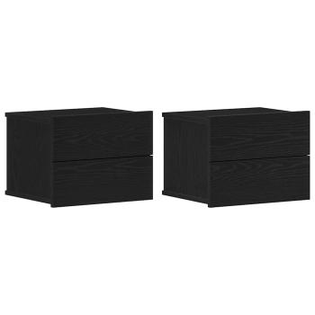 Nachttische 2er Set Schwarz Eiche 40x30x30 cm Holzwerkstoff