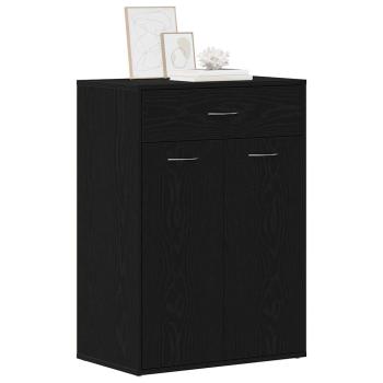 Schuhschrank Schwarz Eiche 60x35x84 cm