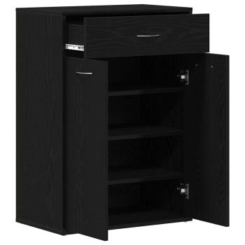 Schuhschrank Schwarz Eiche 60x35x84 cm