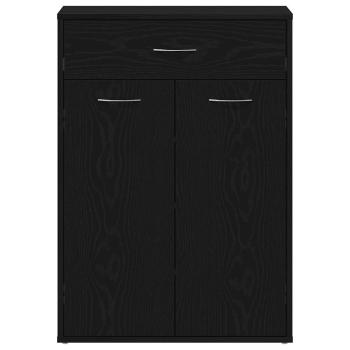 Schuhschrank Schwarz Eiche 60x35x84 cm