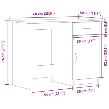 Schreibtisch Schwarz Eiche 100x50x76 cm Holzwerkstoff