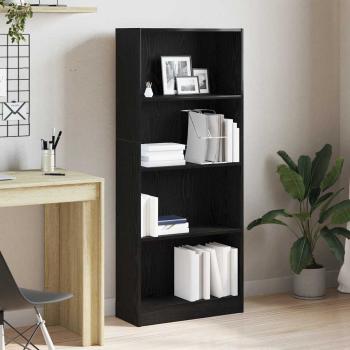 ARDEBO.de - Schwarze Eichen-Bücherregal - 60 x 24 x 143 cm - Hergestellt aus Holzwerkstoff