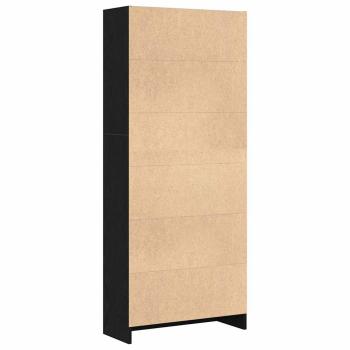 Schwarze Eichen-Bücherregal - 60 x 24 x 143 cm - Hergestellt aus Holzwerkstoff