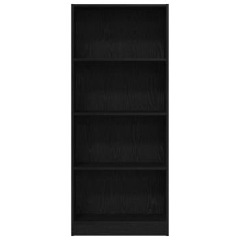 Schwarze Eichen-Bücherregal - 60 x 24 x 143 cm - Hergestellt aus Holzwerkstoff