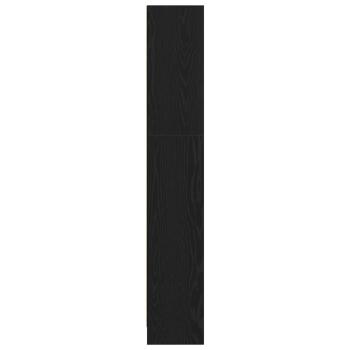 Schwarze Eichen-Bücherregal - 60 x 24 x 143 cm - Hergestellt aus Holzwerkstoff