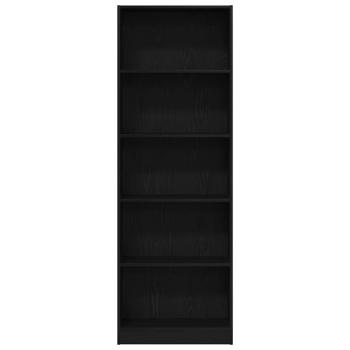 Schwarzer Eichenbuchregal - 60x24x176 cm