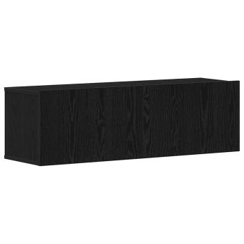 Schwarzer Eichen Wand-TV-Schrank 100x30x30 cm Aus Holzwerkstoff