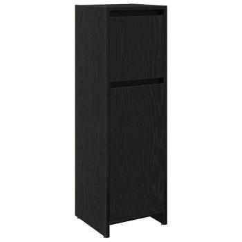 Badezimmerschrank Schwarz Eiche 30x30x95 cm Holzwerkstoff
