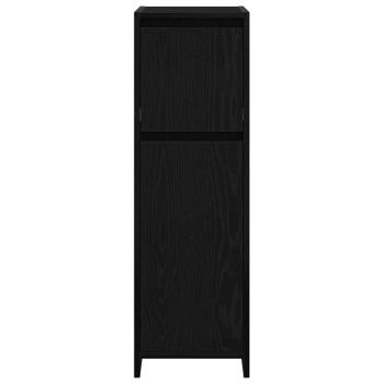 Badezimmerschrank Schwarz Eiche 30x30x95 cm Holzwerkstoff