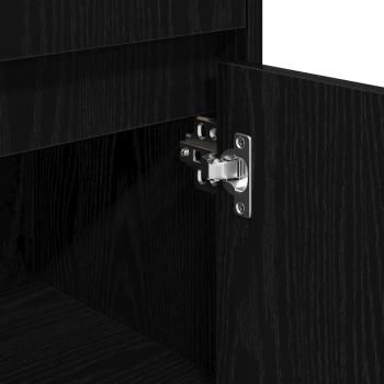 Badezimmerschrank Schwarz Eiche 30x30x95 cm Holzwerkstoff