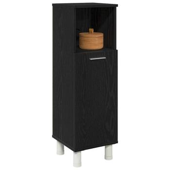 Badezimmerschrank Schwarz Eiche 30x30x95 cm Holzwerkstoff