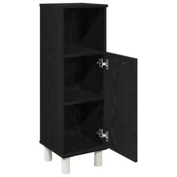 Badezimmerschrank Schwarz Eiche 30x30x95 cm Holzwerkstoff