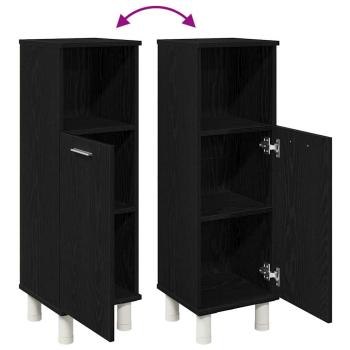 Badezimmerschrank Schwarz Eiche 30x30x95 cm Holzwerkstoff