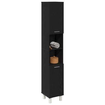 Badschrank Schwarz Eiche 30x30x179 cm Holzwerkstoff
