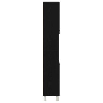 Badschrank Schwarz Eiche 30x30x179 cm Holzwerkstoff