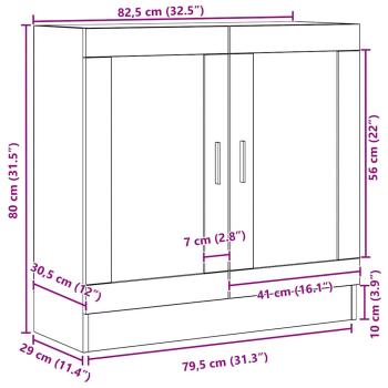 Bücherregal Schwarz Eiche 82,5x30,5x80 cm aus Spanplatte