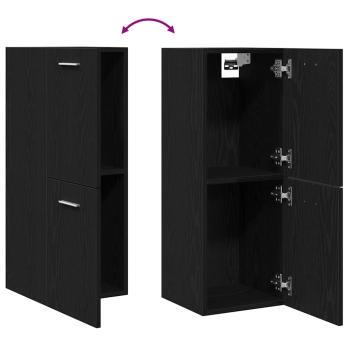 Bad-Wandschrank Schwarz Eiche 30x30x80 cm Spanplatte