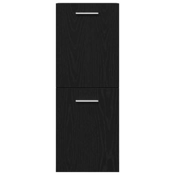 Bad-Wandschrank Schwarz Eiche 30x30x80 cm Spanplatte