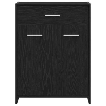 Badezimmer-Schrank Schwarz Eiche 60x33x80 cm aus Ingenieurholz