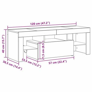 TV-Schränk 120 x 35 x 40 cm Schwarz Eichen-Optik Holzwerkstoff