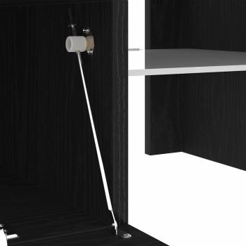 TV-Schrank mit LED-Lichtern, schwarz, Eiche, 120x35x40 cm