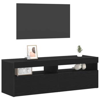 TV-Schrank mit LED Schwarz Eiche 120x35x40 cm Holzwerkstoff