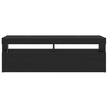 TV-Schrank mit LED Schwarz Eiche 120x35x40 cm Holzwerkstoff