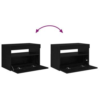 TV-Schränk 60 x 35 x 40 cm Schwarz Eichen-Optik Holzwerkstoff