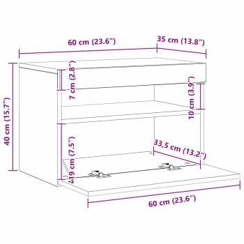 TV-Schränk 60 x 35 x 40 cm Schwarz Eichen-Optik Holzwerkstoff