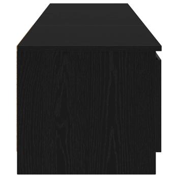 TV-Schrank mit LED-Lichtern in Schwarz und Eiche, 140x40x35,5 cm, aus Holzwerkstoff