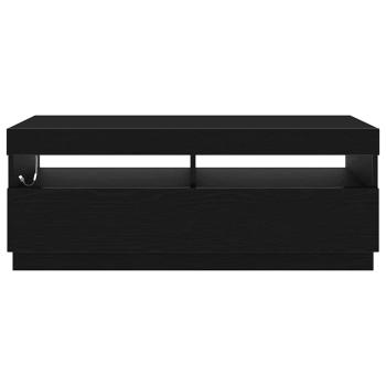 TV-Schrank mit LED-Leuchten, Schwarz und Eiche, 100x35x40 cm, Holzwerkstoff