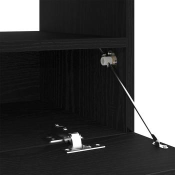 TV-Schrank mit LED-Lichtern, Schwarz und Eiche, 80x35x40 cm aus Holzwerkstoff