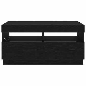TV-Schrank mit LED-Lichtern, Schwarz und Eiche, 80x35x40 cm aus Holzwerkstoff
