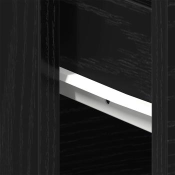 Nachttische 2er Set Schwarz Eiche 40x30x39 cm Holzwerkstoff