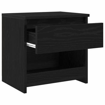 Nachttische 2er Set Schwarz Eiche 40x30x39 cm Holzwerkstoff