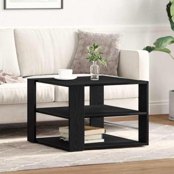 Couchtisch Schwarz Eiche 59,5x59,5x40 cm Engineered Wood