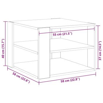 Couchtisch Schwarz Eiche 59,5x59,5x40 cm Engineered Wood
