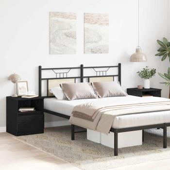 Nachttische 2er Set Schwarz Eiche 40x40x50 cm aus Spanplatte