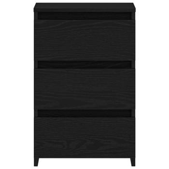 Nachttisch Schwarz Eiche 40x35x62,5 cm aus Holzwerkstoff