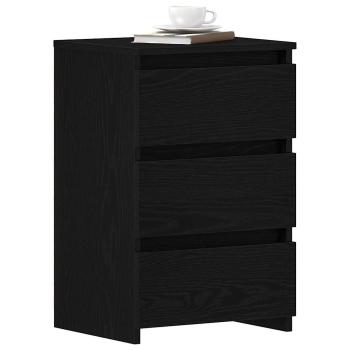 Nachttische 2er Set Schwarz Eiche 40x35x62,5 cm Holzwerkstoff