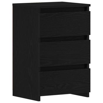 Nachttische 2er Set Schwarz Eiche 40x35x62,5 cm Holzwerkstoff