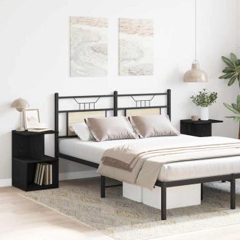 Nachtkästchen 2 Stück Schwarz Eiche 35x35x55 cm Hergestelltes Holz