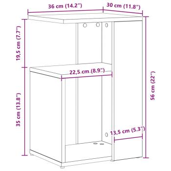 Beistelltisch Schwarze Eiche 36x30x56 cm Engineered Wood