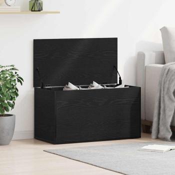 ARDEBO.de - Aufbewahrungstruhe Schwarz Eiche 84x42x46 cm Holzwerkstoff