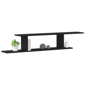Wand-TV-Regal Schwarze Eiche 125x18x23 cm Holzwerkstoff
