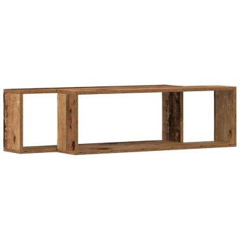 Wandregale 2er Set Altes Holz 80x15x26 cm Holzwerkstoff