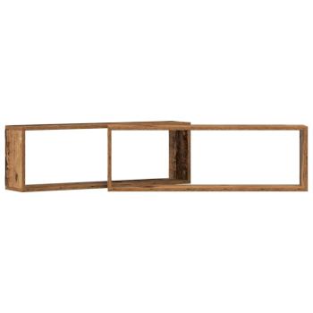 Wandregale 2er Set Altes Holz 80x15x26 cm Holzwerkstoff