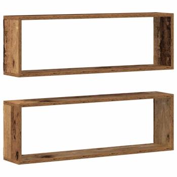 Wandregale 2er Set Altes Holz 80x15x26 cm Holzwerkstoff